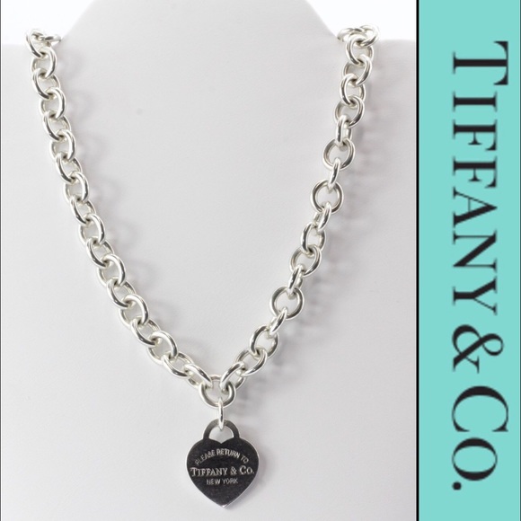 Tiffany & Co. Jewelry - Tiffany & Co, Silver Heart Tag Necklace 16"